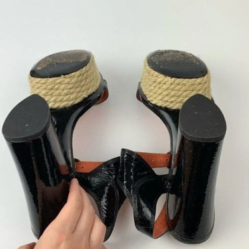 Via Spiga platforms size 8.5 black patent leather